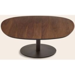 MADURA Table Basse Ismeria Noyer et bronze - MARRON 100x100xH36 cm