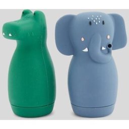 TRIXIE BABY Jouets de bain aspergeur Mrs. Eléphant & Mr. Crocodile (2 pièces) Unique