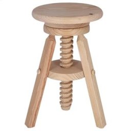 Wellhome Tabouret Rond Pivotant En Bois Sans Finition Vernie 29x29x64 Cm Natural One Size