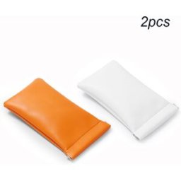 Oirlv 2 pcs Mini Trousse de Maquillage Automatique Fermée Étanche Cuir PU Sac de Rangement pour Écouteurs Sac à Pièces Sac Portefeuille Zéro Sac de Rangement pour Rouge à Lèvres Bijoux