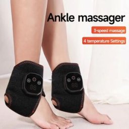 INF Paire de masseurs de cheville intelligents chauffants, 4 niveaux, 3 modes vibration, écran LCD, minuterie 60 min,