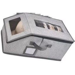 INF Boîte pliable pour chapeaux en PVC à double fenêtre, texture anti-rayures - Grande capacité, fermeture éclair anti-poussière