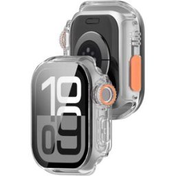 INF Coque de protection pour Apple Watch – PC rigide et verre trempé Transparent 46 mm