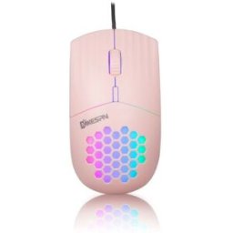 INF Souris Optique SXS-838 TYPE-C : Ergonomie, RGB et Performance pour PC, Ordinateur Portable et Tablette Rose