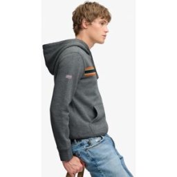 Superdry Homme Sweat à Capuche Outdoors Stripe Logo Coupe Décontractée Grey Taille: Xxl