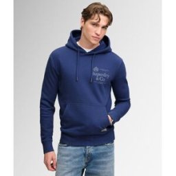 Superdry Homme Sweat à Capuche 1954 Company Coupe Décontractée Blue Taille: Xxl