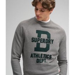 Superdry Homme Sweat Athletic col Rond Coupe Décontractée Dark Grey Taille: S