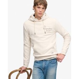 Superdry Homme Sweat à Capuche 1954 Company Coupe Décontractée Cream Taille: XL