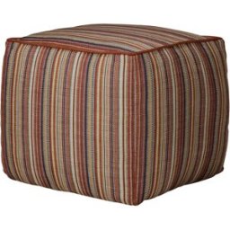Ethnicraft - Pouf d'extérieur ZAHARA - Orange - Tissu polypropylène