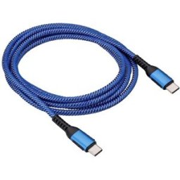 Akyga Câble USB USB 2.0 USB-C® mâle, USB-C® mâle 1.80 m bleu AK-USB-38