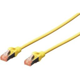Digitus DK-1644-050/Y RJ45 Câble réseau, câble patch CAT 6 S/FTP 5.00 m jaune sans halogène, torsadé par paire, avec cliquet dencastrement, ignifuge 1 pc(s)