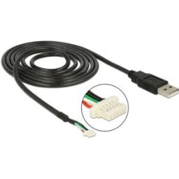 Delock Câble USB USB 2.0 USB-A mâle, En-tête de broche 5 pôles 1.50 m noir avec barrette à broche 95986