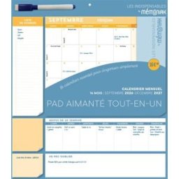 Pad aimanté tout-en-un Mémoniak : calendrier mensuel 16 mois, septembre 2026-décembre 2027 : le cale Editions 365 Ed. 365