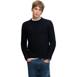 Superdry Pull Jacob Cable Jumper Eclipse Navy M Homme