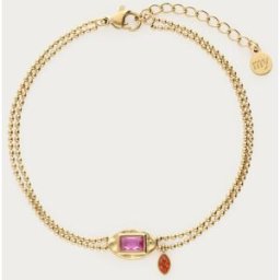 Bracelet double Vintage avec strass rose My Jewellery Doré One size femme