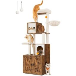 Feandrea Arbre à chat moderne 185 cm, Marron Rustique