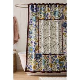 Rideau de douche imprimé en coton Maeve Scarf en Black taille: 72" x 72" chez Anthropologie