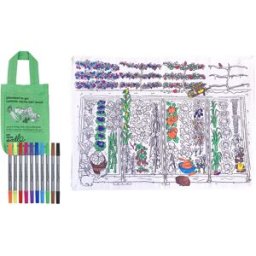 Eatsleepdoodle Set de table à colorier lavable et réutilisable Jardin avec 10 feutres