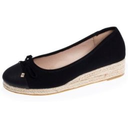 Isotoner - Ballerines Femme talon corde compensé Noir noir 40 Femme
