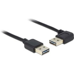 Delock Câble USB USB 2.0 USB-A mâle, USB-A mâle 1.00 m noir connecteur utilisable des deux cotés 83464