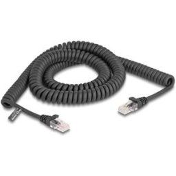 Delock 87994 RJ45 Câble réseau, câble patch CAT 5e 3.00 m noir câble spiralé 1 pc(s)