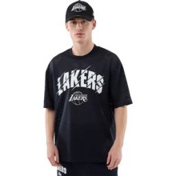 New Era T-shirt à Manches Courtes Nba Core Plus Oversize Mesh Los Angeles Lakers Navy L Homme