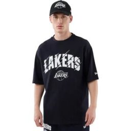 New Era T-shirt à Manches Courtes Nba Core Plus Oversize Los Angeles Lakers Navy M Homme