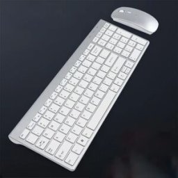 INF Clavier et Souris Sans Fil Alimentés par Piles - 2.4GHz, Touches à Mécanisme Ciseaux Silencieuses, Design Slim Portable Blanc