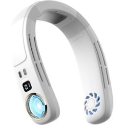 INF Ventilateur de Cou Portable Extérieur - Sans pales, Rechargeable USB, Silencieux, 3 vitesses, Refroidisseur portable Blanc