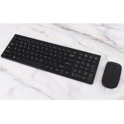 INF Clavier et Souris Sans Fil Alimentés par Piles - 2.4GHz, Touches à Mécanisme Ciseaux Silencieuses, Design Slim Portable Le noir