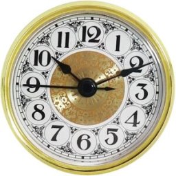INF Insert horloge quartz encastré 70mm – Cadran inox doré avec corps acrylique et aiguilles incluses