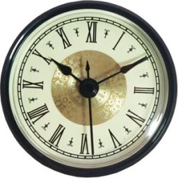 INF Insert d'horloge à chiffres romains 70mm - Cadre acrylique et acier inoxydable, montage à joint, mécanisme quartz
