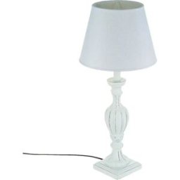 Atmosphera Lampe De Table Droit Mdf Et Renzo White 54.5 cm