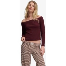 Superdry Femme Top Manches Longues Athletic Essentials Dentelle Red Taille: 36