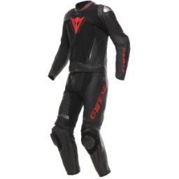 Dainese - Demon Sprint - Combinaison Moto Deux Pièces En Cuir Homme - Combinaisons - Men - Black/black/red-lava - 49s