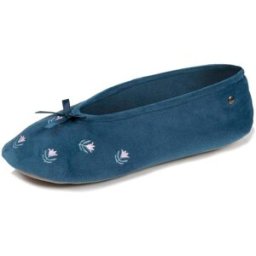 Isotoner - Chaussons ballerines Femme Grand Nœud Bleu fleurs bleu canardfleurs 39/40 Femme