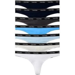 Calvin Klein String Lv00qd5319 7 Unités Shoreline / Shoreline / Singstars Breezy Blue / Snow White Heather / M Femme