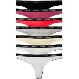 Calvin Klein String Lv00qd5319 7 Unités Black / Preserbet / Icon Logo Stripe Grey Heather / Snow White S Femme
