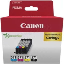 Pack 4 cartouches d'encre Canon CLI-571 (Couleurs + Noir)