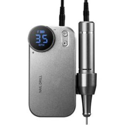 INF Ponceuse à ongles sans fil rechargeable portable avec écran LED et vitesse réglable, batterie 4500mah, ABS + alliage Gris foncé