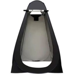 INF Tente pliante de douche et cabine d'essayage, polyester argenté pop-up, abri d'intimité portable pour douche, toilette et Le noir