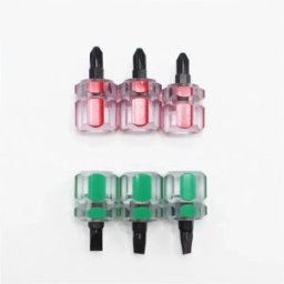 INF Ensemble de tournevis courts 6 pièces - embouts plats et Phillips, manches en plastique, lames en acier au carbone,