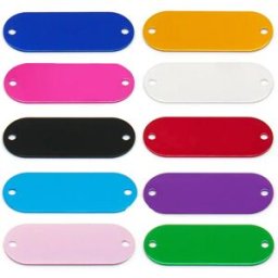 INF Lot de 10 Plaques Aluminium à Deux Trous - À Graver au Laser pour ID d'Animaux et Porte-clés Personnalisés