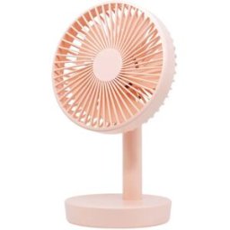 INF Ventilateur de bureau rechargeable 4000mAh - Ventilateur de table portable oscillant 3 vitesses avec turbine 5 pales, Rose
