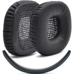 INF Ensemble bandeau et coussinets (3 pièces) – Revêtement bandeau en cuir PU et coussinets de rechange, noir, compatible avec