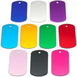 INF Plaques pour animaux en aluminium 10 pièces, rectangulaires, vierges pour gravure laser, multicolores, 5cm x 3cm