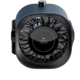 INF Ventilateur de bureau et mural Mini Steel Cannon rechargeable 5000mAh avec écran digital, 100 étapes, moteur brushless et Le noir