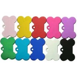 INF Plaques pour animaux en aluminium en forme d'os Pack de 10 - Gravables au laser, personnalisables pour porte-clés et