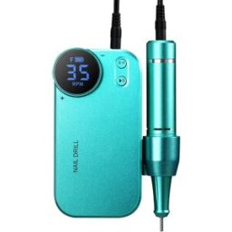 INF Ponceuse à ongles sans fil rechargeable portable avec écran LED et vitesse réglable, batterie 4500mah, ABS + alliage Vert