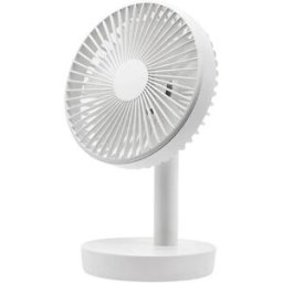 INF Ventilateur de bureau rechargeable 4000mAh - Ventilateur de table portable oscillant 3 vitesses avec turbine 5 pales, Blanc